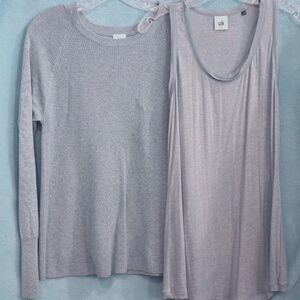CAbi Sweater and Tank (Soft Sky Blue w/hint of gray)